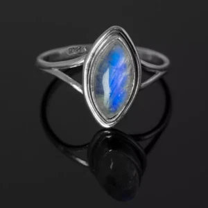 Moonstone 925 Sterling Silver Band & Statement Ring Handmade Ring All Size R-69 - Picture 1 of 8