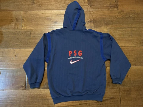 Vintage Paris Saint-Germain PSG Nike 1/2 Zip Hoodie Sweatshirt - Men's Medium M Cover