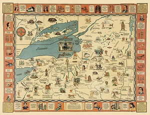 Mapa temprano Episodios indios nativos americanos de reproducción de Hodenosaunee del estado de Nueva York - Imagen 1 de 6