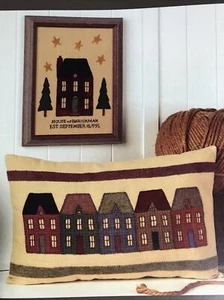 UNCUT Indygo Junction 799 Brownstone BLVD Pillow & Sampler & Alphabet M Gash - Picture 1 of 3