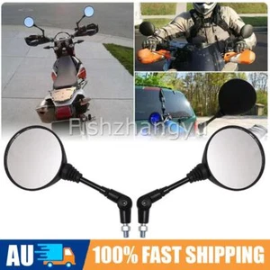 2x 10mm Motorcycle Folding Rearview Side Mirror Black For Honda for Suzuki ATV - Picture 1 of 12