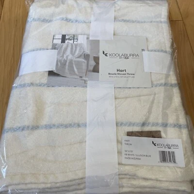 KOOLABURRA BY UGG Boucle Striped Throw 50" X 70" Blue White NEW - Image 1 of 4