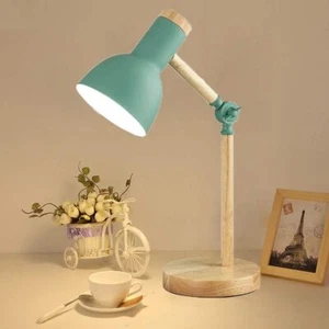 Schreibtischlampe Tischlampe Nachttischlampe Tischleuchte E27 LED Holz Bürolampe - Bild 1 von 18