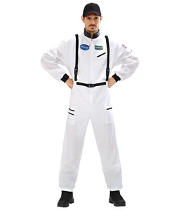 Overall Astronaut weiß Raumanzug einteilig Karneval Fasching Herren Kostüm - Bild 1 von 1