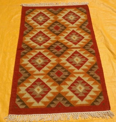 Small 2.6X4 Kilim Rug Turkish Handmade Super Fine Wool Oushak Kelim Rug Carpet - Image 1 of 4