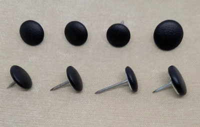 Noire Lisbon Vinyl Nail Back Upholstery Buttons - Various Sizes Available - Image 1 of 2