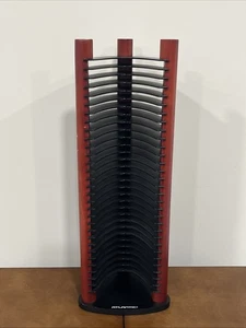 De colección Atlantic CD DVD Torre de Almacenamiento Soporte para 30 Discos 3 Pilares de Madera Roja - Imagen 1 de 11