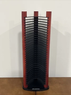 De colección Atlantic CD DVD Torre de Almacenamiento Soporte para 30 Discos 3 Pilares de Madera Roja Foto 1 de 4