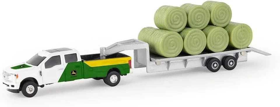 John Deere ERTL 1/64 Pickup with Trailer with Bales 45927 - Image 1 of 1