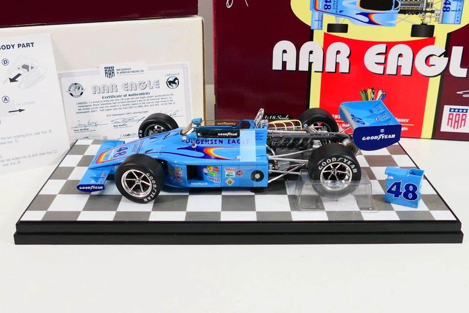 CARRUSEL 1 #4701 AAR EAGLE 1975 Indianapolis 500 ganador #48 b. Nuestra escala 1/18 Foto 1 de 4