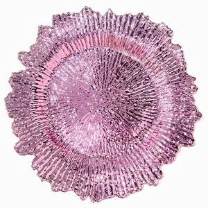 13-Inch Pink Charger Plates - Reusable Set of 6 Plastic Dinner Plate Chargers... - Picture 1 of 7