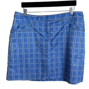 Izod XFG Golf Blue Black White Plaid Stretch Women's size 12 Skort Skirt - Picture 1 of 8