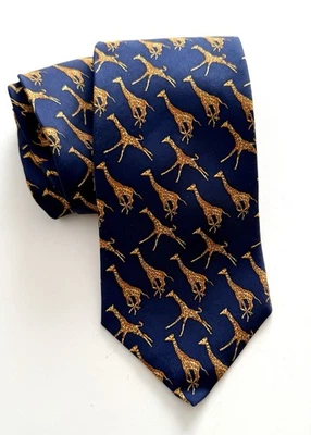 Галстук мужской 100% шелк синий жираф галстук 56 дюймов x 4 дюйма коллекция Gallery - Изображение 1 из 4