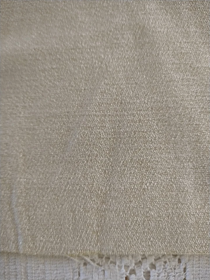 REMNANT Chenille Velvet Ivory Upholstery Fabric 47" long x 31" wide PLUS More - Image 1 of 4