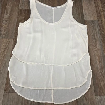 Veronica Beard Women's Size 12 Silk Tank Top Layered Sleeveless Blouse Ivory - Image 1 of 4