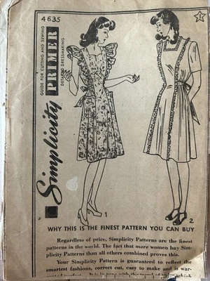 FAB VTG Simplicity 4635 Maternity DRESS or PINAFORE SEWING PATTERN Size 13 B 31” - Image 1 of 3