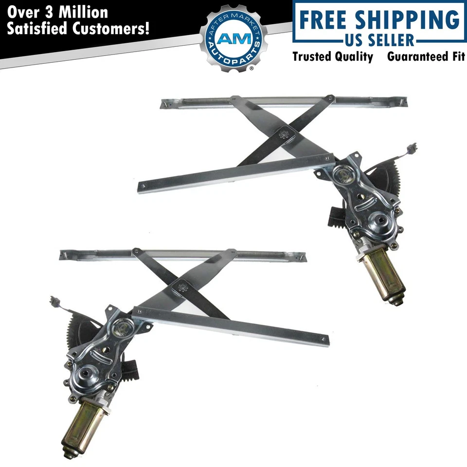 Juego de pares de reguladores de ventana eléctrica delanteros con motores para 95-05 Cavalier Sunfire Coupe Foto 1 de 4