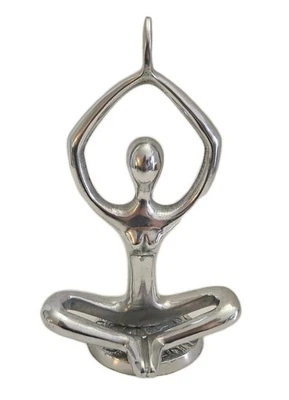 Escultura de Yoga Namaste Metal Arte Abstracto Estatuilla Estatua Decoración Zen 9.75" Foto 1 de 4