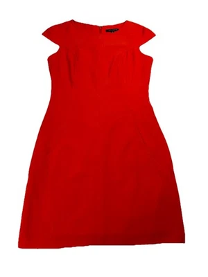 Vestido Vaina Sharagano Mujer 10 Rojo Manga Gorra Forrado Elastizado Mezcla Poliéster Foto 1 de 4
