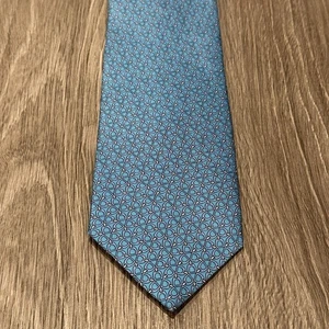 Neu mit Etikett Brooks Brothers Herrenkrawatte gewebte italienische Seide babyblau USA Krawatte geometrisch - Bild 1 von 8