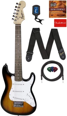 Fender Squier Mini Strat para niños tamaño 3/4 - Sunburst con sintonizador Foto 1 de 4