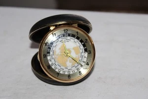 Vintage Linden World Travel Alarm Clock Multi Time Zone Wind-Up Original Japan - Picture 1 of 11