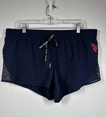 Pantalones Cortos US Polo Assn Para Mujer XL Azul Marino Malla Atlética Cordón Rendimiento Foto 1 de 4