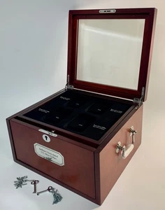 US SILVER DOLLAR Morgan Peace SLAB Wooden Display Case w/ Keys - Picture 1 of 15