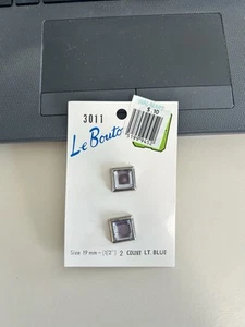 Vintage Le Bouton 2-Count Light Blue & Silver - Picture 1 of 2