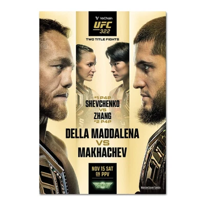 Póster UFC 322 Della Maddalena vs Makhachev Shevchenko vs Zhang 15 de noviembre de 2025 Foto 1 de 4