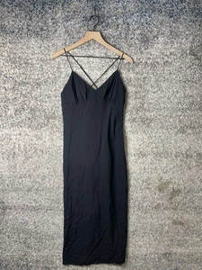 Abito J Crew donna piccolo nero slip maxi spalline incrociato scollo a V JMK4518 - Foto 1 di 8