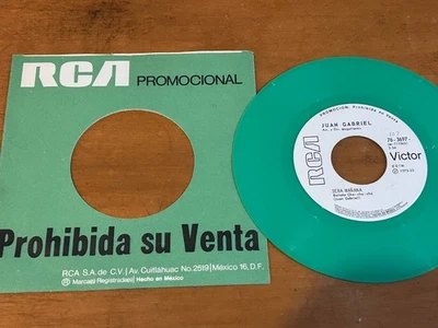 JUAN GABRIEL Sera Mañana GREEN VINYL 1972 MEXICO 7" PROMO 45 Latin Pop - Image 1 of 4