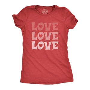 Camiseta para mujer Love Love Love Love Lindos Corazones Día de San Valentín Gráfico Novedad Camiseta para - Imagen 1 de 7