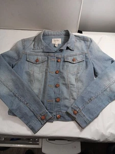 Jessica Simpson Striped Denim Jean Jacket Medium - Picture 1 of 7