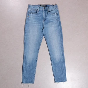Pantalones de mezclilla elásticos Veronica Beard Debbie ajustados deshilachados tiro alto azul juno talla 27/4 - Imagen 1 de 8