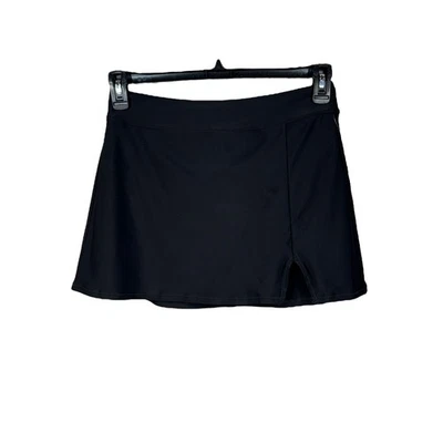 Old Navy Medium Swim Skirt Skort Stretch Slit Attached Briefs Quick-Dry Black - Image 1 of 4