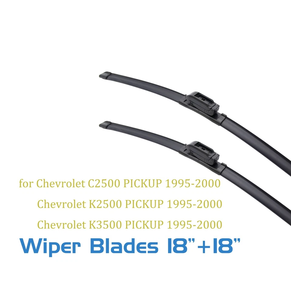 2,For Chevrolet C2500 K2500 K3500 PICKUP 1995-2000 Windshield Wiper Blades 18 18 - Image 1 of 4