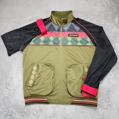 Chaqueta Coogi Para Hombre XL Verde Negro Rojo Cremallera Pista Geométrica Retro 1969 Australia Foto 1 de 4