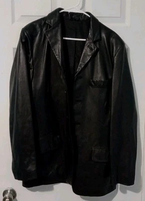 Blazer Reaction Kenneth Cole de cuero genuino para hombre, talla mediana Foto 1 de 4