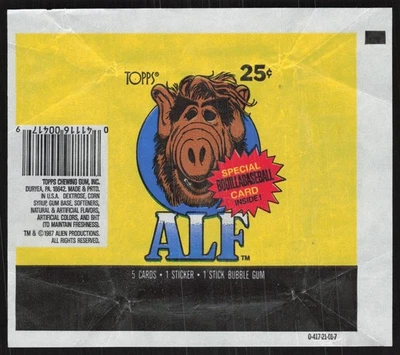 1987 Topps ALF Series 1 Opened Wax Pack Wrapper CC185 - Image 1 of 2