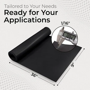 Neoprene Sheet 1/16 x 9 x 36 in Rubber Mat Strip Gasket Material Made in USA - Picture 1 of 7