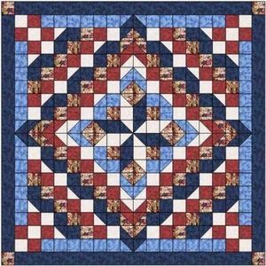 Easy Quilt Kit Faceted Star Patriotic/Precut & Ready to Sew Full Size - Picture 1 of 1