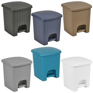 Plastic 5 Litre Bin with Pedal Lid Waste Dustbin Rubbish Garbage Bathroom Toilet - Picture 1 of 7