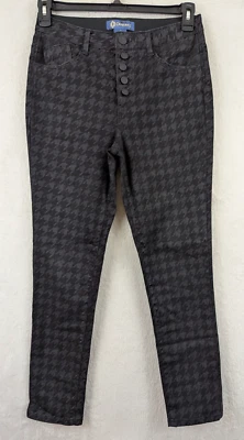 Democracy sz 6 Ab Solution Skinny Pants mid rise black & gray print 0227 - Image 1 of 4