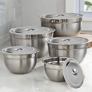 Indian Traditional Stainless Steel Bowl Color Silver For Kitchen Set Of 5
