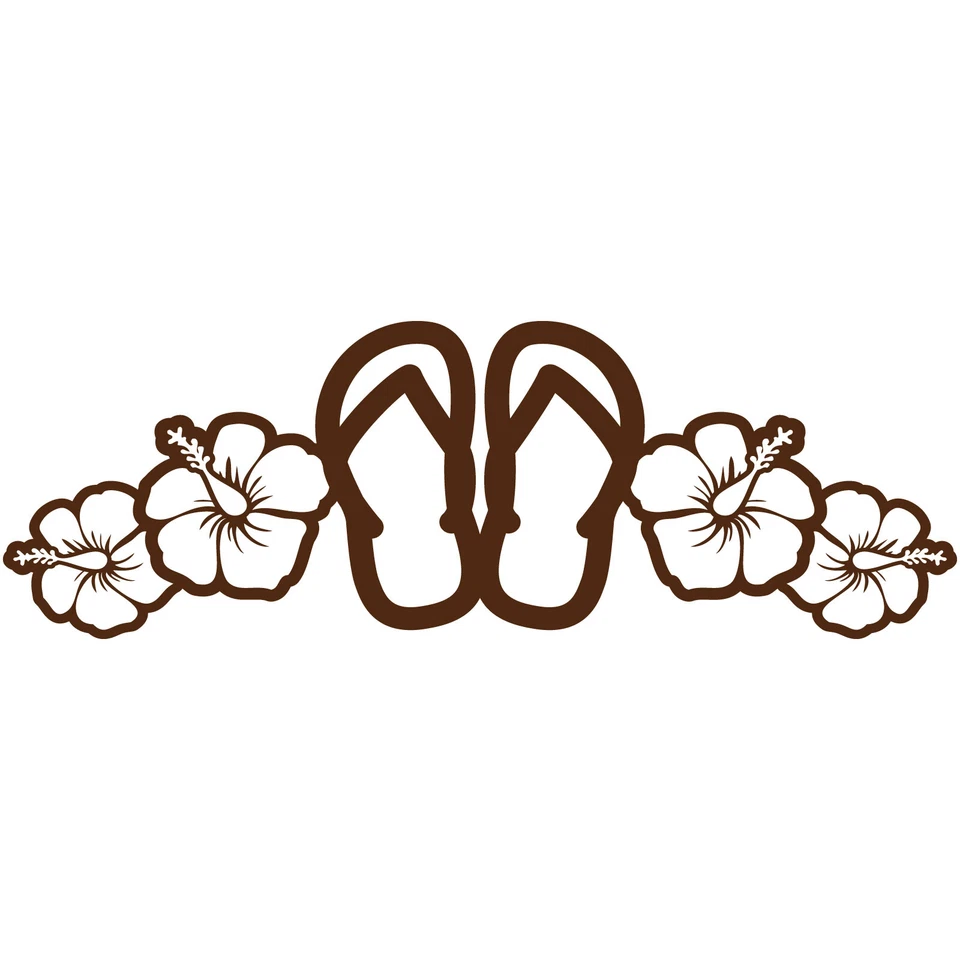 Шлепанцы цветок гибискуса 6 дюймов виниловая наклейка наклейка на окно автомобиля бампер гавайские сандалии - Изображение 1 из 1