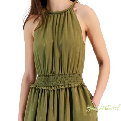 NWT I.N.C. INTERNATIONAL CONCEPTS Womens Boho Princess Halter Maxi Dress Pockets Foto 1 de 4