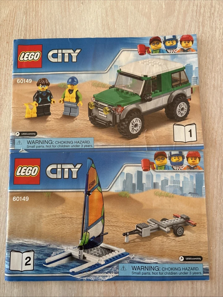 LEGO 60149 City 4x4 w/Catamaran Instruction Manual Book Only Books 1 & 2 - Image 1 of 1