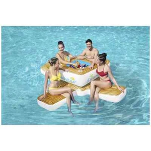 COOL Bestway Inflatable Pool Sandbar Water Float Island Bar Cooler Lounge 246cm - Picture 1 of 7
