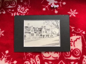 Art Print Mounted , Vintage , COTSWOLDS , by Harry A Powell ,CHIPPING CAMPDEN - Picture 1 of 3